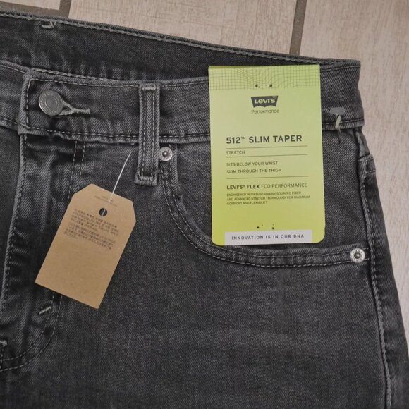 Levis 512 Flex Slim Fit Tapered Leg Stretch Jeans Men's Size 32x32 Black NEW!!!! - Picture 10 of 12